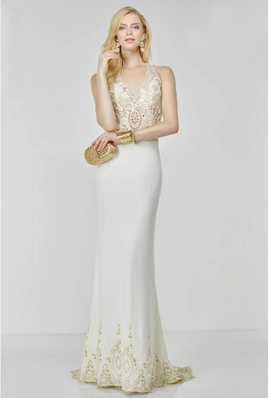 Alyce Paris 6506 V-Neck Embellished Long Dress