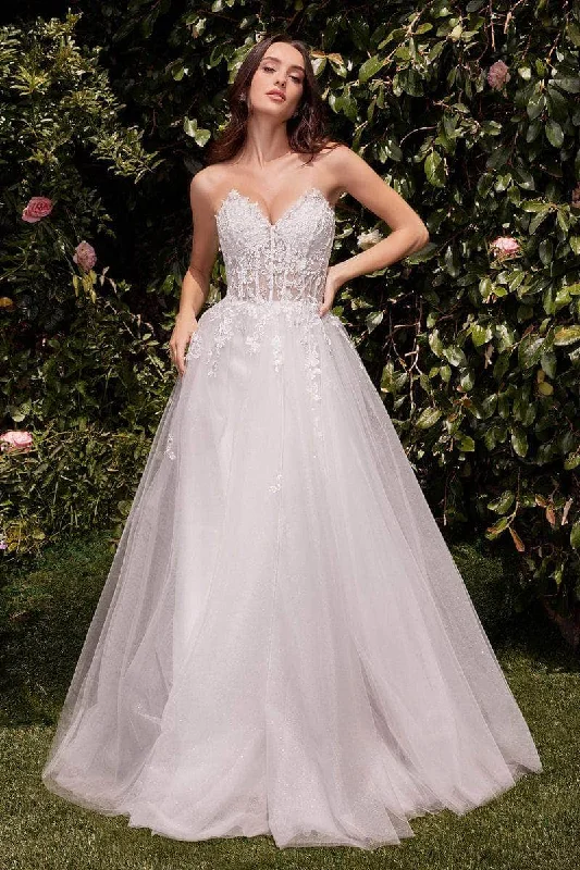 Cinderella Divine Bridal C148W - Floral Embroidery Sweetheart Bridal Gown