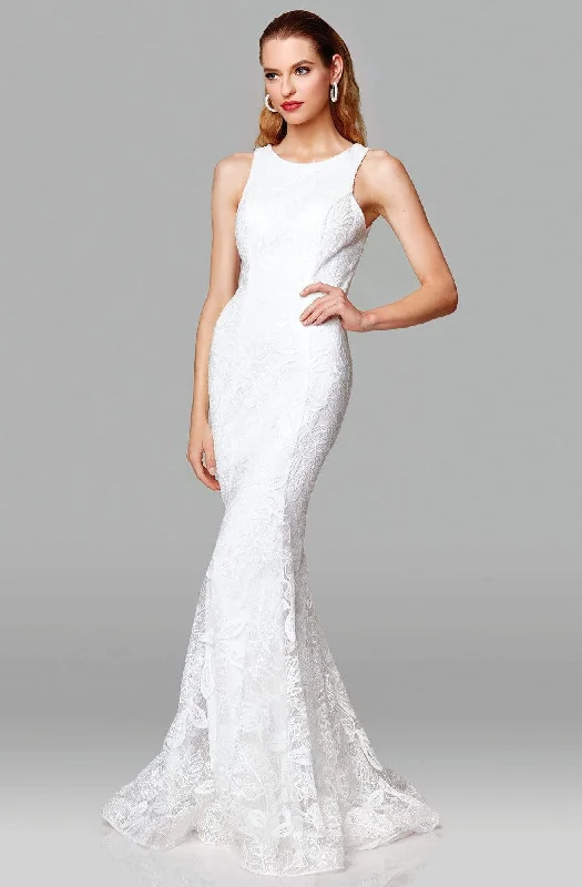 Clarisse - 600121 Sleeveless Lace Jewel Neck Mermaid Dress