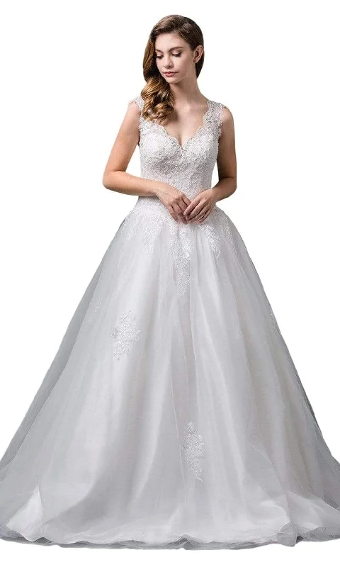 Dancing Queen Bridal - Sleeveless Embroidered Bodice Long Ballgown 71