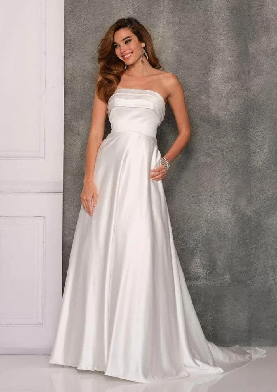 Dave & Johnny Bridal A10652 - Strapless Straight Across Neck Wedding Dress