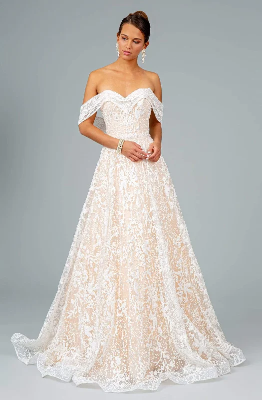 GLS by Gloria - GL2937 Embroidered Off The Shoulder A-line Gown