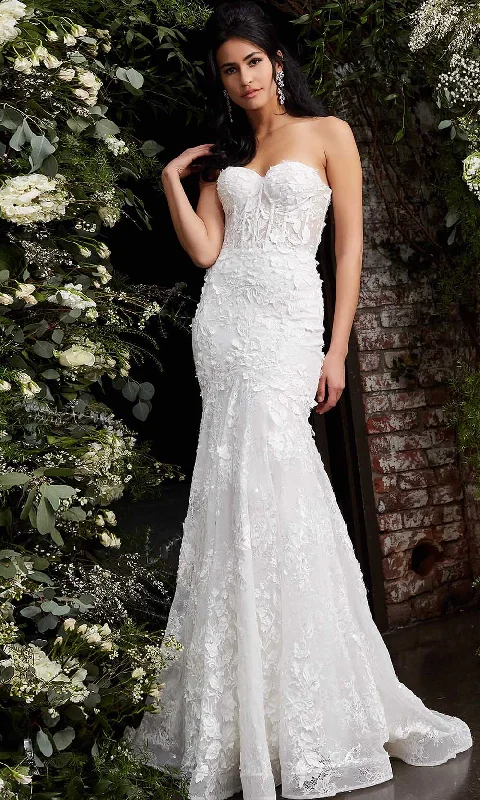 Jovani Bridal - JB02836 Embroidered Strapless Bridal Dress